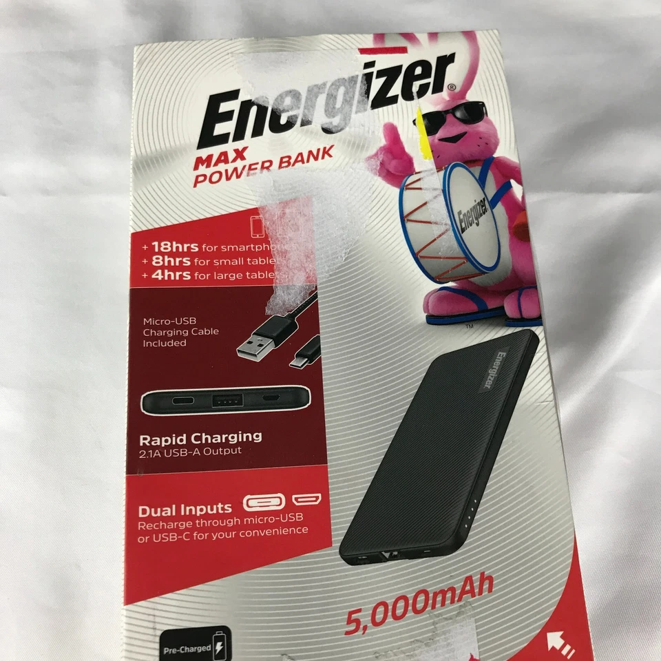 Banco de potência Energizer MAX 5000mAh carga rápida (Slim, OEM) - Imagem 4 de 4
