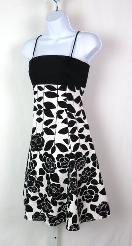 VTG 90s DRESS NINE WEST BLACK FLORAL FIT & FLARE DRESS SZ 4 SPRING SUMMER PARTY - Picture 8 of 12