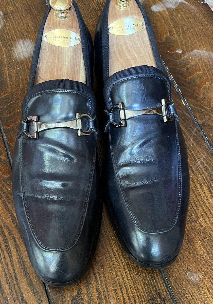 Salvatore Ferragamo Horse Bit loafers Dress Shoes Size 8 3E Black Salvatore Ferragamo Horsebit Loafers Black Leather Dress  main image 2