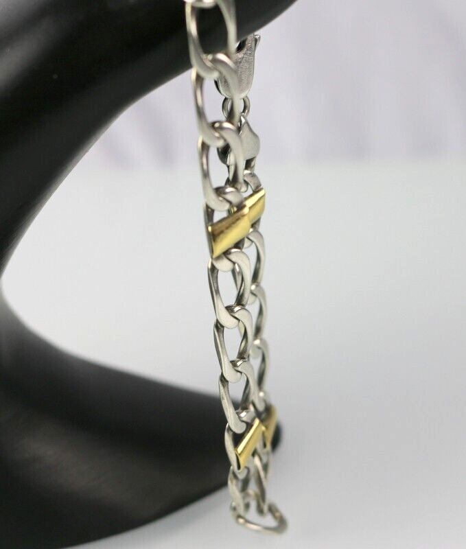 Vintage Tiffany & Co Sterling Silver 18k Yellow Gold Curb Vintage Tiffany & Co Sterling Silver 18k Yellow Gold Curb
