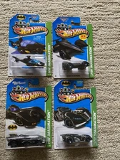Hot Wheels 4 SET Batman TV '66 BATMOBILE Batcopter Arkham Asylum '13 IMAGINATION