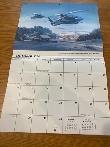 1990 Bell Helicopter Textron Appointment Calendar Bell XV-15 206 Cobra AH-1J 222 - Picture 11 of 15