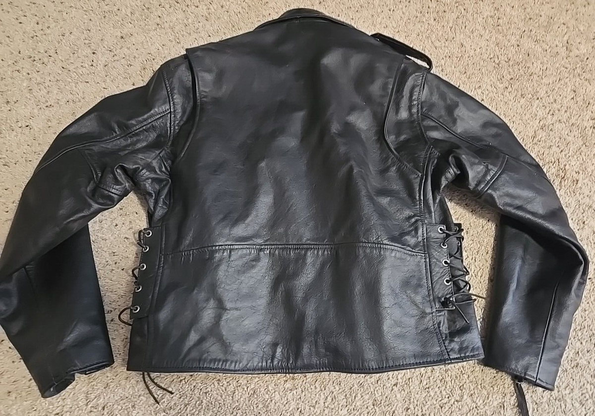 Vintage 46 Interstate Leather Black Motorcycle Jacket Vintage 46 Interstate Leather Black Motorcycle Jacket