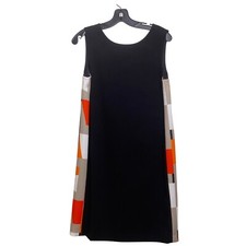 Tahari Dress Womens Size 8 Sleeveless Geometric Sheath Black Color Block Lined