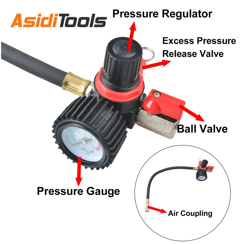 10tlg Turbolader Ladeluftkühler Abdrücken Prüfer Werkzeug Kompressionsprüfer - Bild 3 von 4