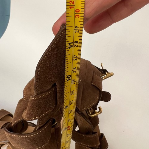 Chloé Plateau Sandalen Wildleder braun beige hohe Riemchen Größe 39 - Bild 21 von 24