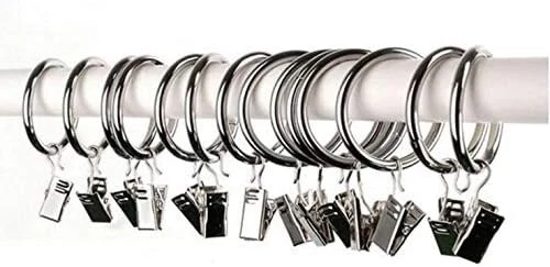 Gardinenringe mit Haken, Gardinen Ringe für Stangen Clips Haken 25mm/35mm - Bild 13 von 20