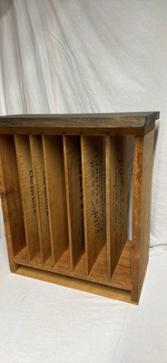 Vtg LIBBY'S Foods WOODEN Display Case Records Holder / Side Table/ Decor Unique