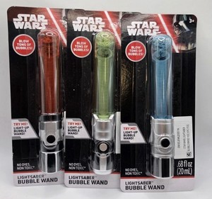 Star Wars All 3 Mini Lightsaber Light-Up Bubble Wand 5.8" Red Blue & Green 2025