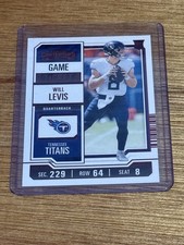 Panini Contenders 2023 Will Levis #97 Rookie Red Game Ticket Tennessee Titans