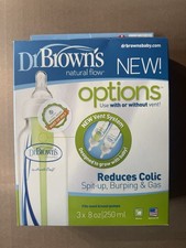 Dr. Brown's Options Anti-Colic 3pc Bottle Set 8oz - Sz 1, 2, 3 - BRAND NEW