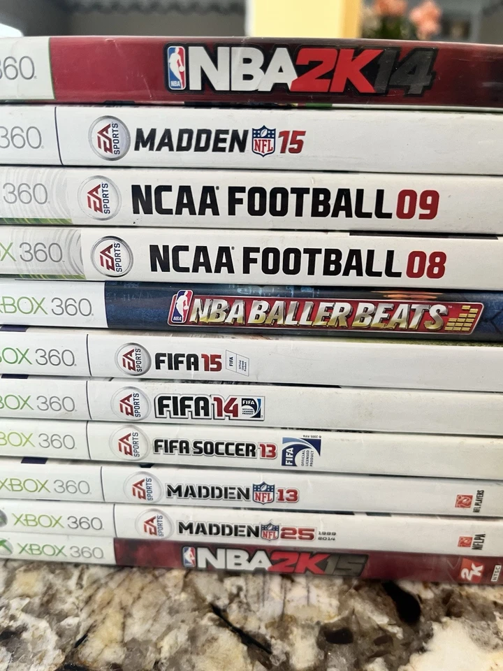 XBOX 360 Lot NCAA Football Madden FIFA Soccer NBA 2k14 NBA Baller Beats Set - Image 2 of 4