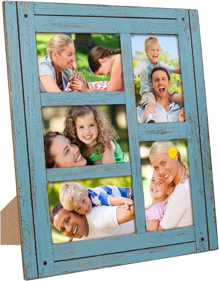 Rustic Wood Collage Picture Frame - Holds 5 Photos - Image 3 of 4