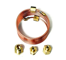 Mechanical Oil Pressure Gauge 72" Inch Brass Line Tubing Install Kit w/ Fittings