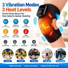 Pain Relief Electric Heating Vibration Knee Joint Pad Brace Leg Therapy Massager