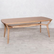 SOLID ASH WOOD SCANDINAVIAN STYLE DINING TABLE WITH WOODEN TOP WEATHERED OAK