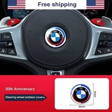 For Bmw 1 2 3 4 5 7 X M Series 50th Special Edition Steering Wheel 45mm Emblem-