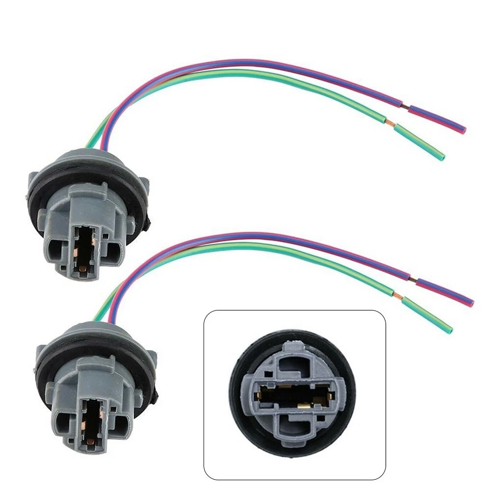 Light Bulb Socket Pair Pigtail Wire Replacement Two Harness Accessories - Image 3 of 4