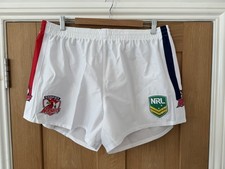 Rare Sydney Roosters NRL White Crisp Nylon Rugby / Gym / Workout Shorts XXL