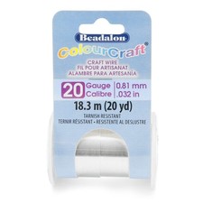 Beadalon ColourCraft Wire, 20 Gauge, Silver Plated, 15 yd Spool