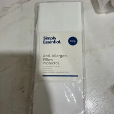 Simply Essential Anti-Allergen King Pillow Protector in White Zipper Closure