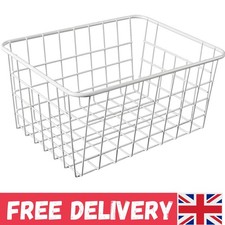 Elegant Large Metal Wire Storage Basket with Handles for Versatile Organization