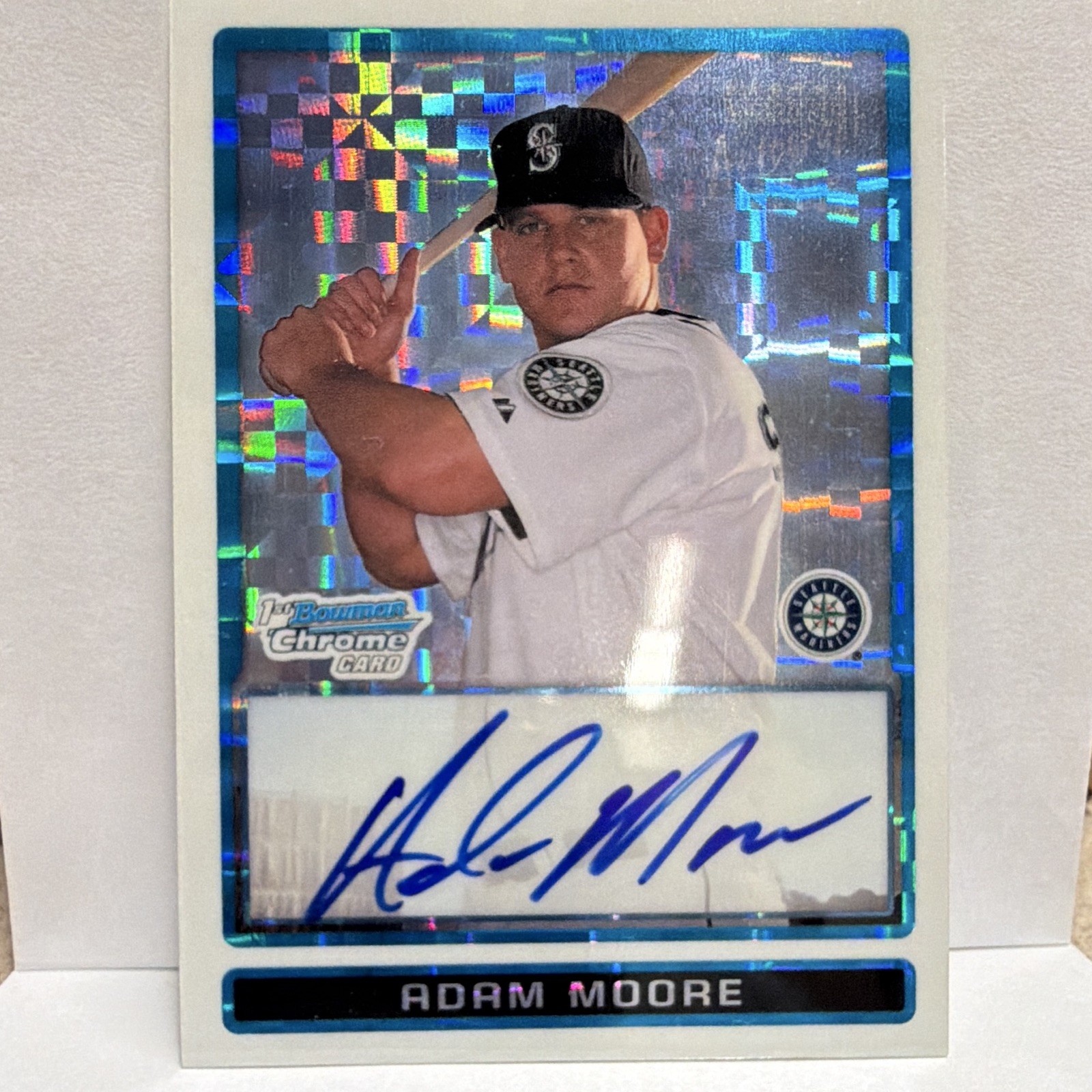 2009 Bowman - Chrome Prospects Adam Moore #BCP123 X-Fractor /250 (AU, RC)