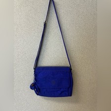 Kipling Women Crossbody Bag with Adjustable Strap Blue Nylon monkey keychain