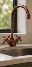 Vintage/Retro Dark Copper High Arc Goose Neck Bathroom/Kitchen Sink Mixer Tap