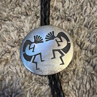 Bolo Tie Native American Kokopelli Silver