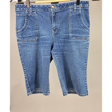 Bill Blass Jeans Denim Bermuda Shorts Womens 12 Blue Stretch Retro Y2K Vintage