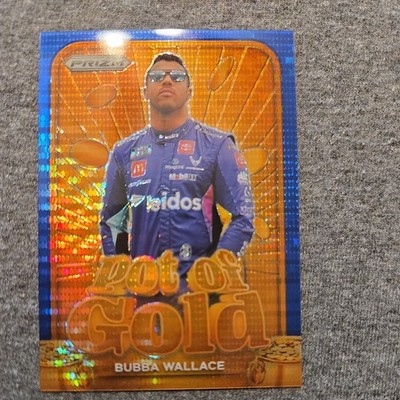 2024 Panini Prizm NASCAR Racing Pot of Gold #25 Bubba Wallace Blue Pulsar # /75