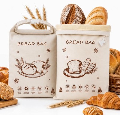 Reusable Beeswax Bread Bags for Homemade Bread & Sourdough, 2 Pack XL 17×13 i...