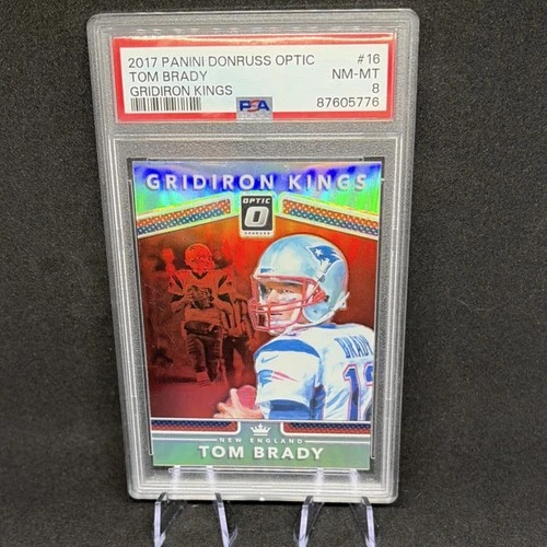 Panini Donruss Optic Gridiron Kings Tom Brady #16 Prizm PSA 8 Football Card