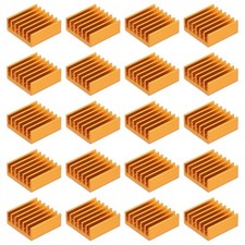 20 Pcs Heatsink 14x14x6mm Aluminum Heat Sink with Thermal Blue Sticker Gold