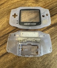 Nintendo Game Boy Advance Used Housing Shell Parts Clear Glacier- See Pictures