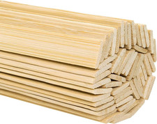 Natural Bamboo Sticks, Wooden Craft Sticks, 15.75 Inches Length X 3/8 Inch Width