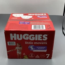 Huggies Little Movers Baby Disposable Diapers - Size 7 - Count 36 New