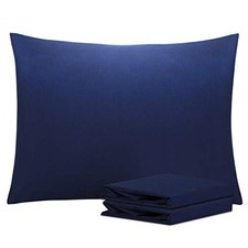Standard Pillowcase Set - 2 Pack Brushed Standard 20" x 26" Navy Blue