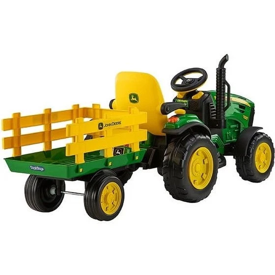 Brinquedo infantil 12V para trator John Deere Ground Force com reboque rádio FM *NOVO* - Imagem 4 de 4