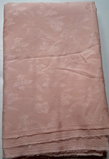 3 yd x 58" w Cotton Blend Fabric Peach Embossed Floral Design NO STRETCH