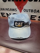 Vintage Tonkin Caterpillar CAT Logo Blue Denim Snapback Hat USA /0526-LP