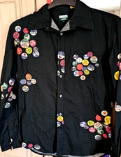 Paul Smith Jeans Small Black Pin Badge Long Sleeve Shirt