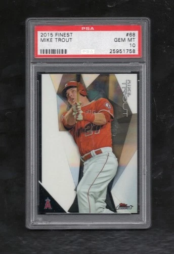 2015 FINEST #68 MIKE TROUT PSA 10 GEM MINT (ANGELS)