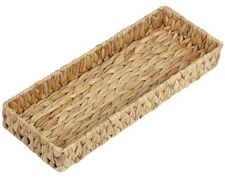 Bathroom Vanity Tray, 16.7 Inch Water Hyacinth Toilet Tank Baskets, Long Wick...