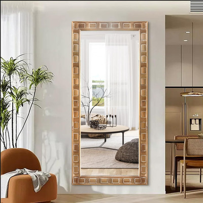 Rustic Solid Wood Full Length Mirror 65''x30'' - Stylish Home Decor Accent