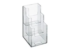 Dazzling Displays Clear Acrylic 3-Tier 4" x 9" Countertop Brochure Holder