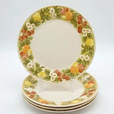 Vintage Set Of 4 Metlox Vernon Della Robbia Dinner Plates 10.5" Poppytrail