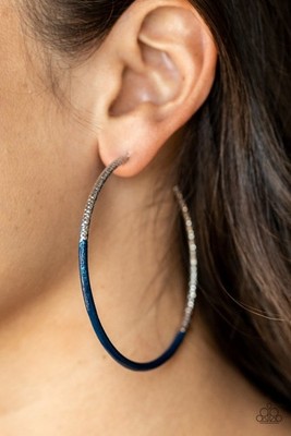 Paparazzi DIP, DIP, Hooray! Blue Hoop Earrings