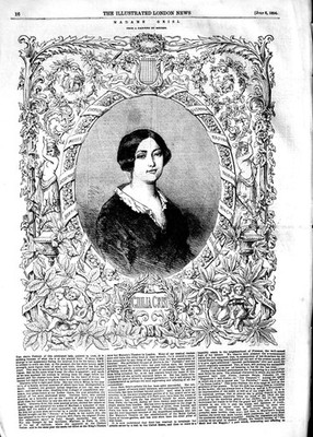 Original alter antiker Druck 1854 Portrait Madame Giulia Grisi Lad 19.